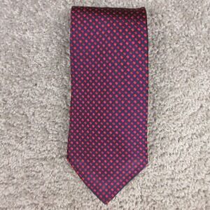 Brooks Brothers Tie Mens Blue Red Printed Makers Pure Silk Made In USA Necktie